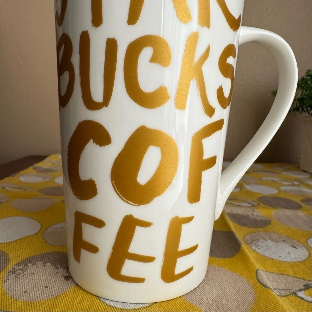 Starbucks 2015 matte gold graffiti mug
